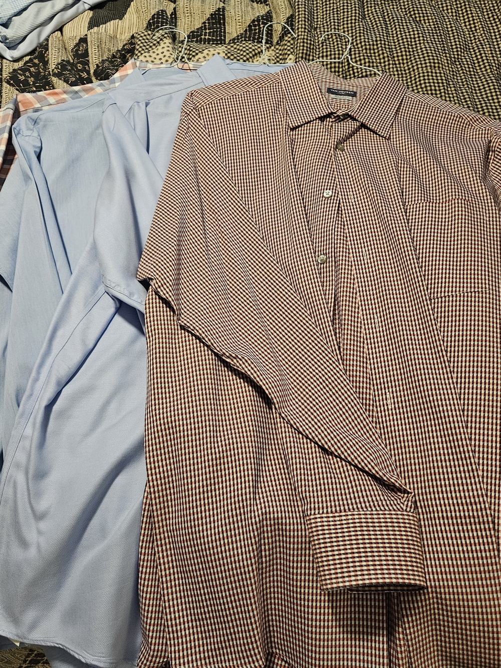 4 Men's Button-Down Shirts In Blue, Red/White Checks, Red/Blue Plaid